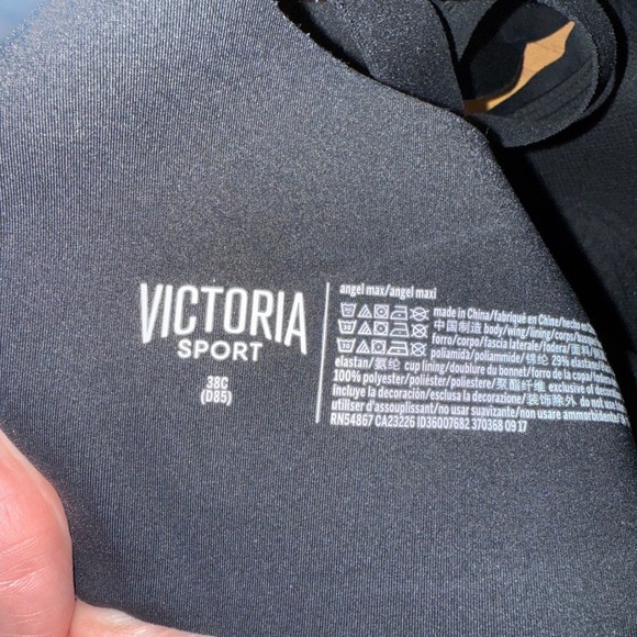Victoria Sport Angel Max Sports Bra Black Wireless Padded Strappy Back Women 38C - Picture 5 of 5